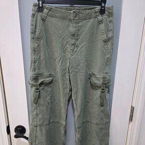 American Eagle High Rise Wide Leg Cargo Pants Women’s 0 Green